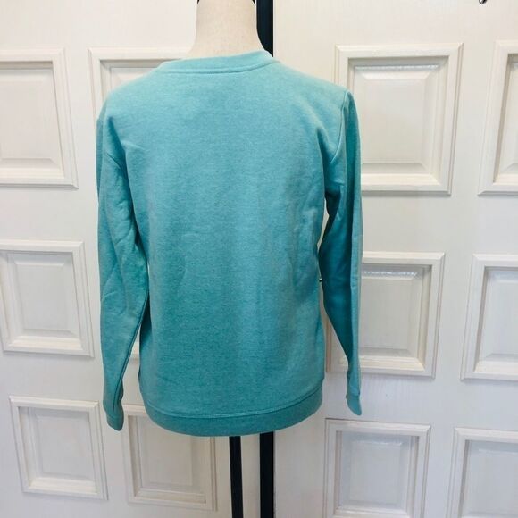 New with Tags Karen Scott Aqua with Flowers Sweatshirt, XSmall - Picture 3 of 4